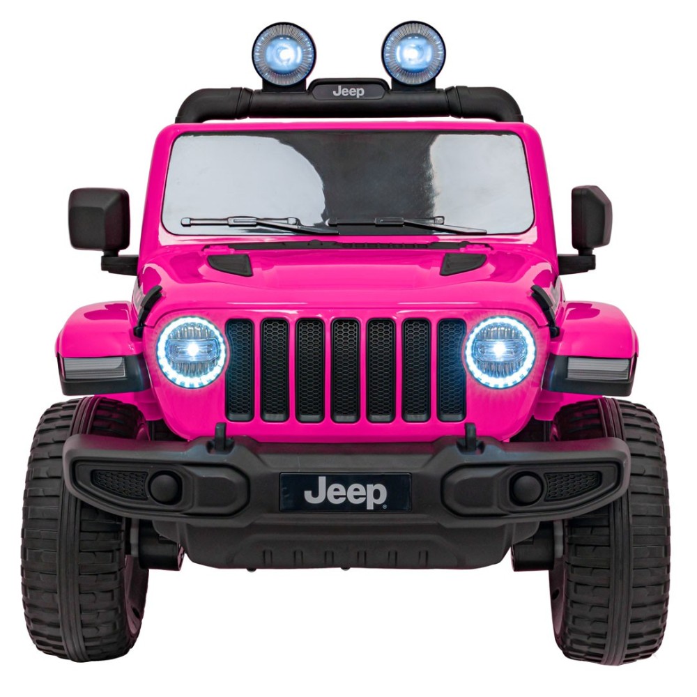 JOKO Elektrické autíčko JEEP Wrangler Rubicon 4x4, penové kolesá, kožené sedadlo, FM rádio, ružové