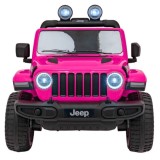 JOKO Elektrické autíčko JEEP Wrangler Rubicon 4x4, penové kolesá, kožené sedadlo, FM rádio, ružové