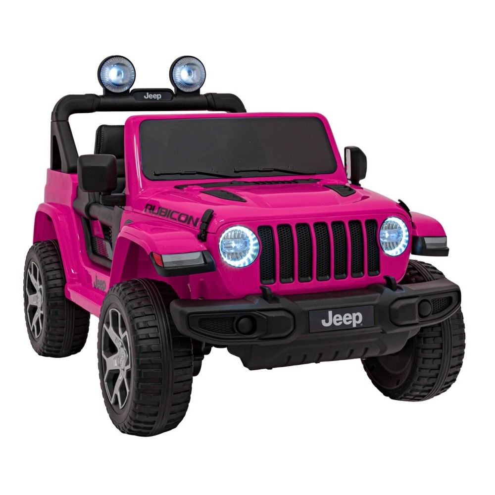 JOKO Elektrické autíčko JEEP Wrangler Rubicon 4x4, penové kolesá, kožené sedadlo, FM rádio, ružové