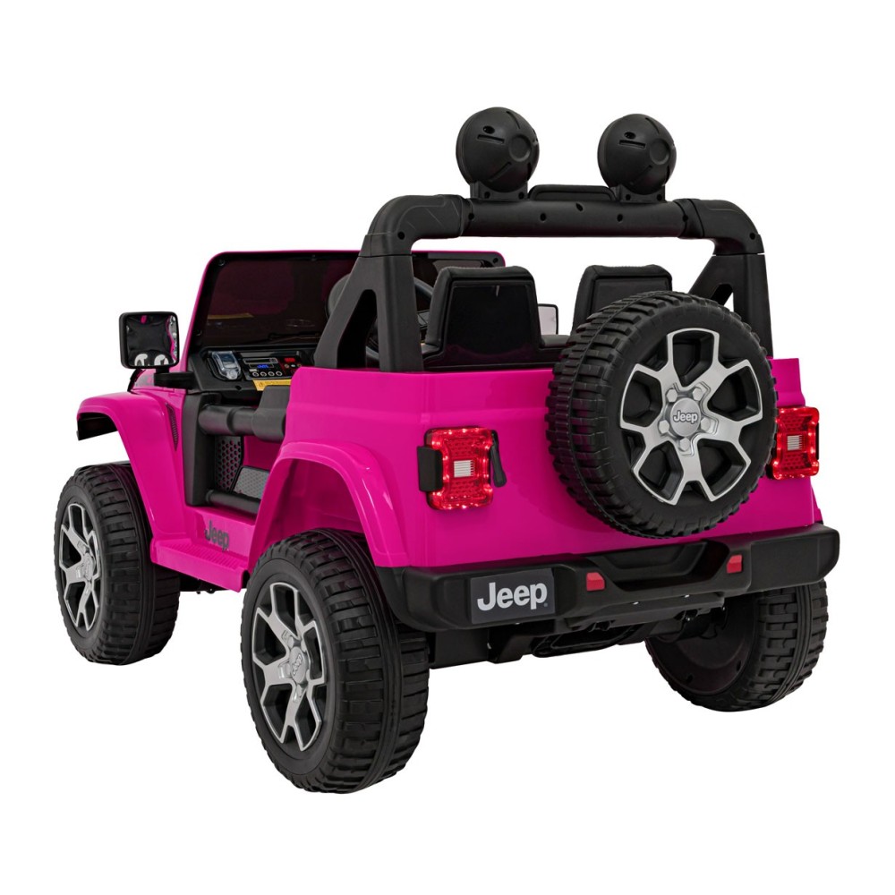 JOKO Elektrické autíčko JEEP Wrangler Rubicon 4x4, penové kolesá, kožené sedadlo, FM rádio, ružové