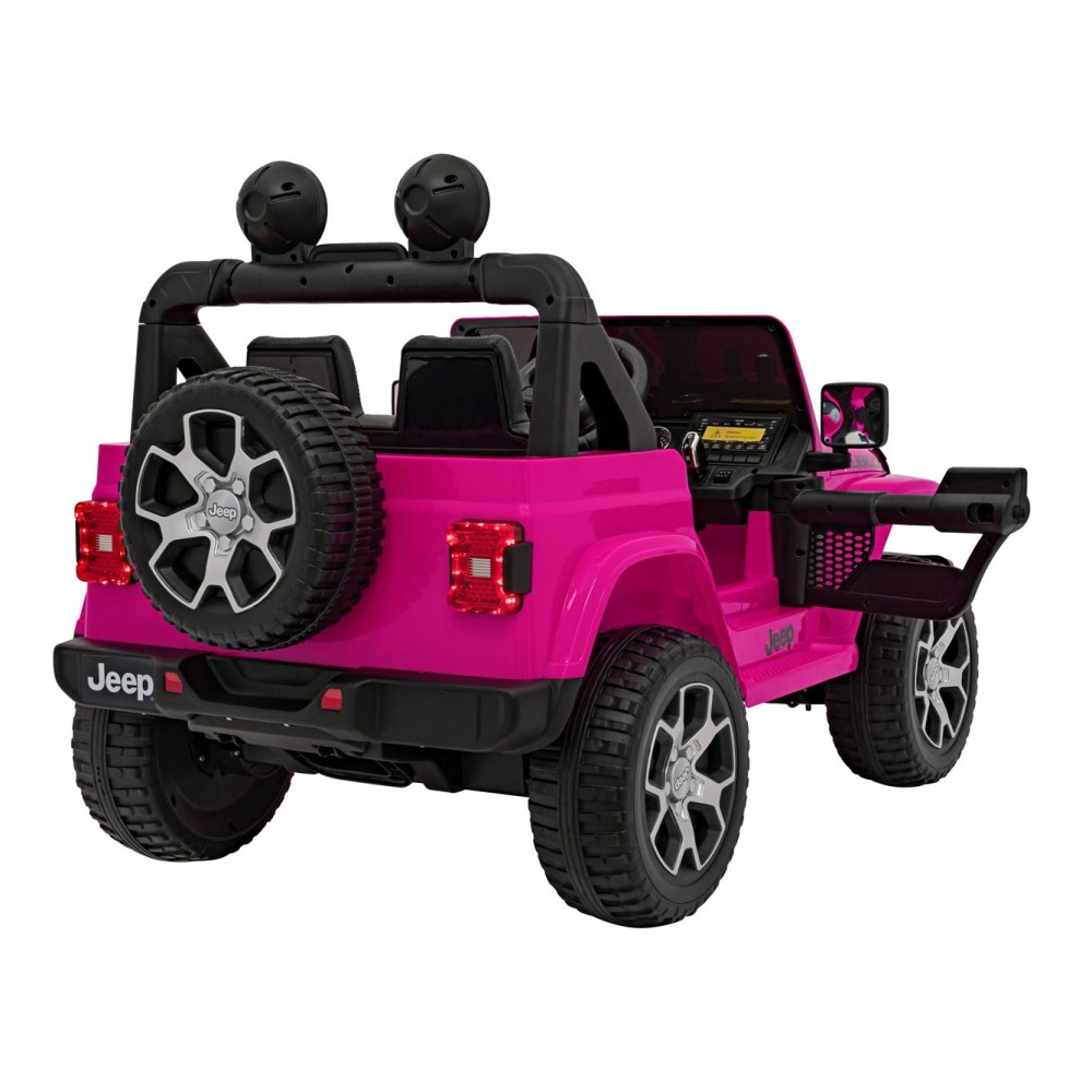 JOKO Elektrické autíčko JEEP Wrangler Rubicon 4x4, penové kolesá, kožené sedadlo, FM rádio, ružové