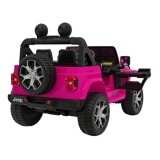JOKO Elektrické autíčko JEEP Wrangler Rubicon 4x4, penové kolesá, kožené sedadlo, FM rádio, ružové