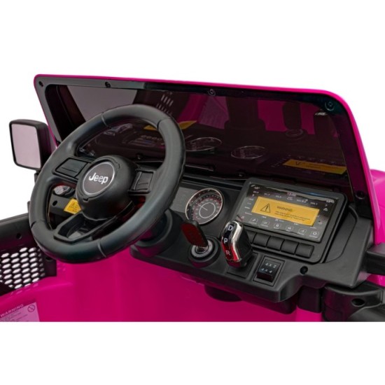 JOKO Elektrické autíčko JEEP Wrangler Rubicon 4x4, penové kolesá, kožené sedadlo, FM rádio, ružové