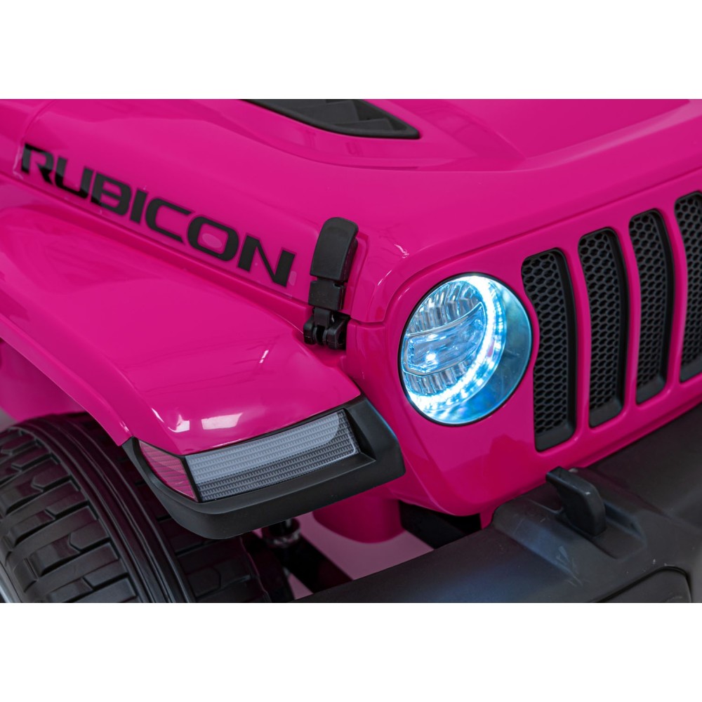 JOKO Elektrické autíčko JEEP Wrangler Rubicon 4x4, penové kolesá, kožené sedadlo, FM rádio, ružové