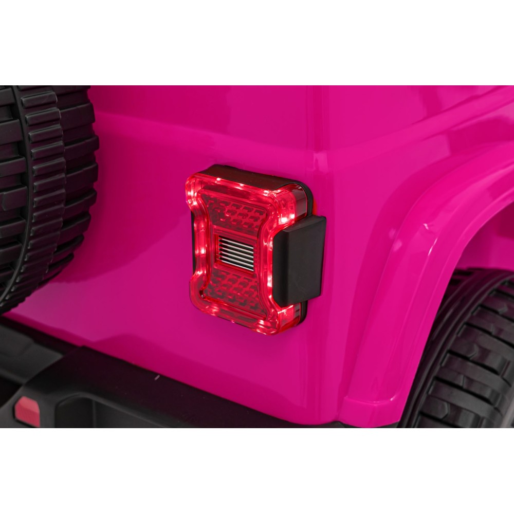 JOKO Elektrické autíčko JEEP Wrangler Rubicon 4x4, penové kolesá, kožené sedadlo, FM rádio, ružové