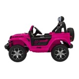 JOKO Elektrické autíčko JEEP Wrangler Rubicon 4x4, penové kolesá, kožené sedadlo, FM rádio, ružové