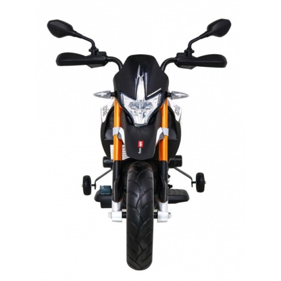 JOKO Elektrická Motorka Aprilia, penové kolesá, kožené sedadlo, čierna