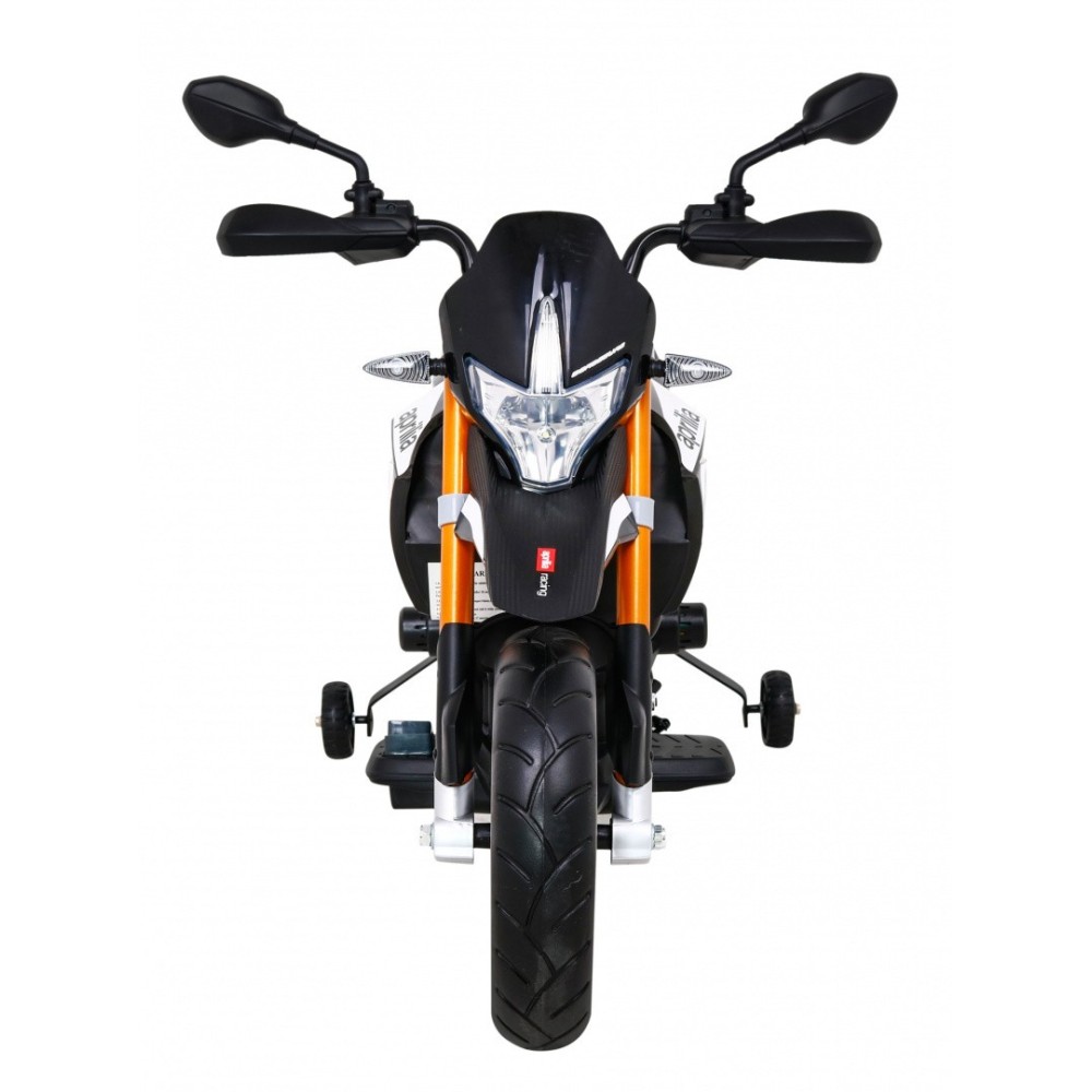 JOKO Elektrická Motorka Aprilia, penové kolesá, kožené sedadlo, čierna