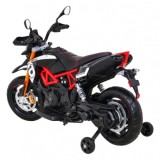 JOKO Elektrická Motorka Aprilia, penové kolesá, kožené sedadlo, čierna