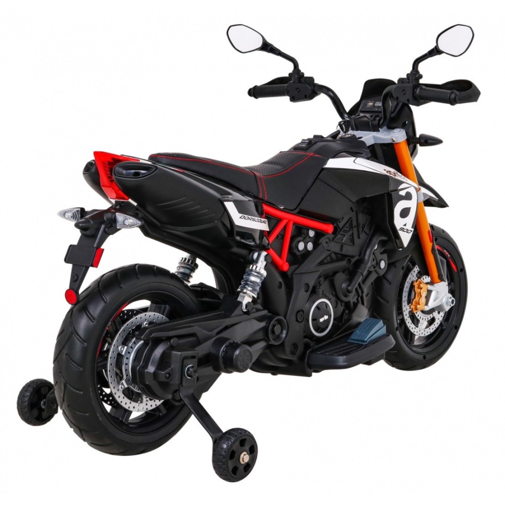 JOKO Elektrická Motorka Aprilia, penové kolesá, kožené sedadlo, čierna