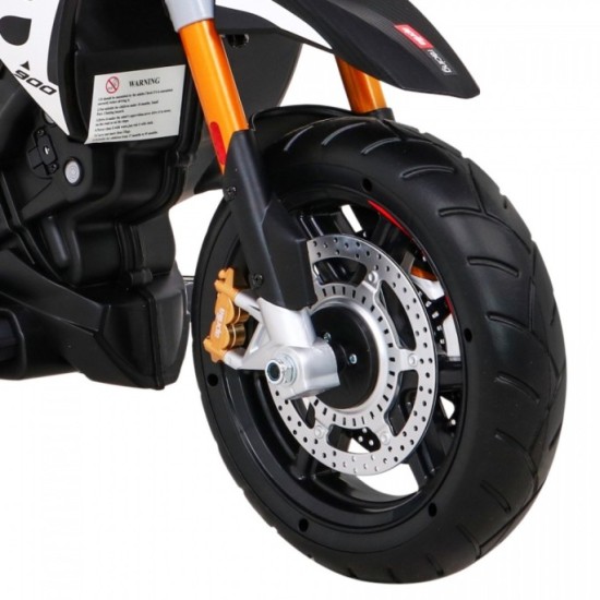 JOKO Elektrická Motorka Aprilia, penové kolesá, kožené sedadlo, čierna
