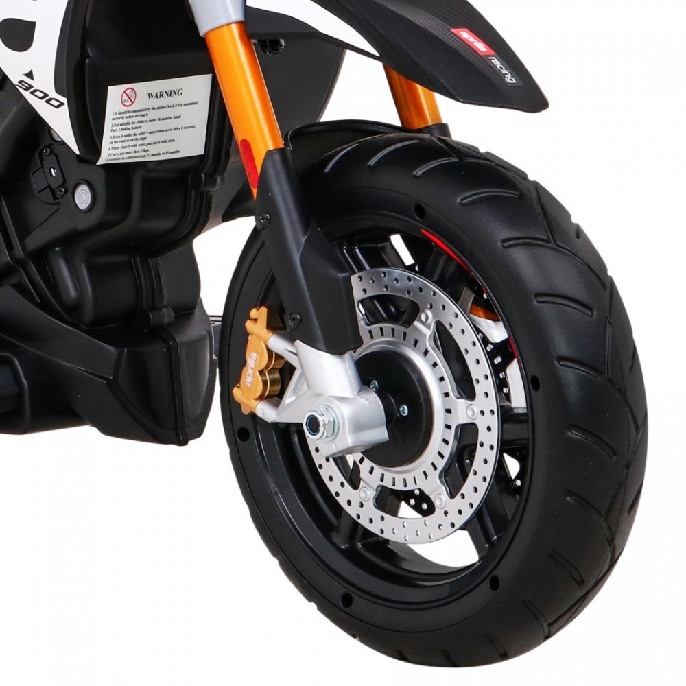 JOKO Elektrická Motorka Aprilia, penové kolesá, kožené sedadlo, čierna