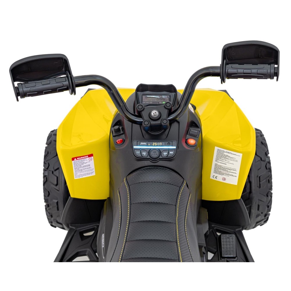 JOKO Elektrická Štvorkolka Maverick ATV 2x200W 24V, kožené sedadlo, penové kolesá, FM rádio, žltá
