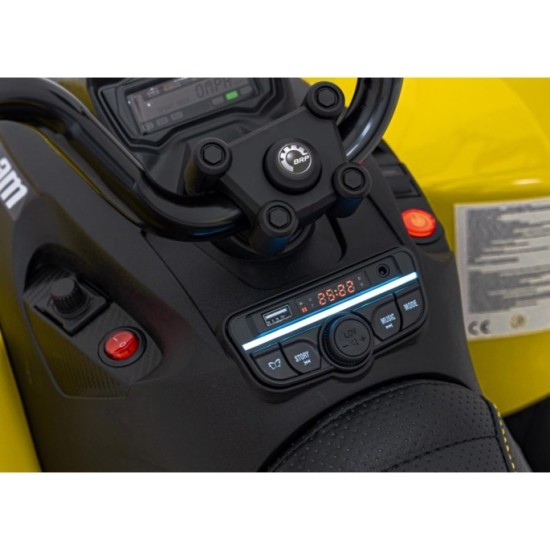 JOKO Elektrická Štvorkolka Maverick ATV 2x200W 24V, kožené sedadlo, penové kolesá, FM rádio, žltá