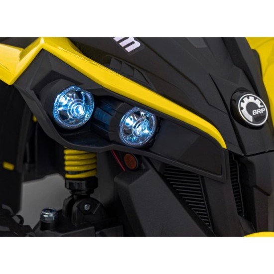 JOKO Elektrická Štvorkolka Maverick ATV 2x200W 24V, kožené sedadlo, penové kolesá, FM rádio, žltá