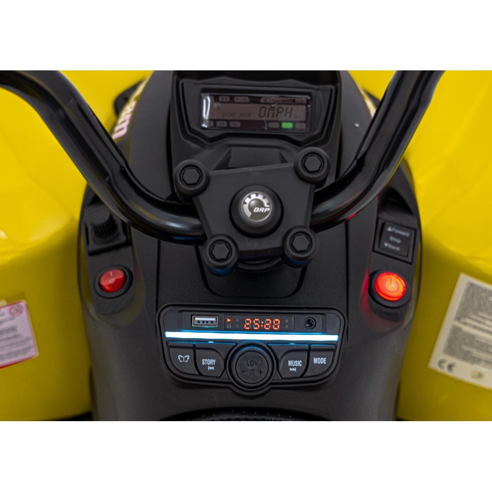 JOKO Elektrická Štvorkolka Maverick ATV 2x200W 24V, kožené sedadlo, penové kolesá, FM rádio, žltá