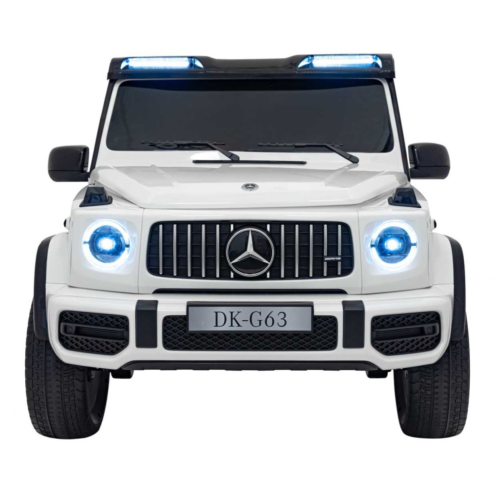 JOKO Veľké Elektrické Autíčko Mercedes Benz G63 AMG XXL STRONG 2x280W, 2x24V, Dvojmiestne kožené sedadlo, penové kolesá, biele