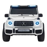JOKO Veľké Elektrické Autíčko Mercedes Benz G63 AMG XXL STRONG 2x280W, 2x24V, Dvojmiestne kožené sedadlo, penové kolesá, biele
