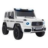 JOKO Veľké Elektrické Autíčko Mercedes Benz G63 AMG XXL STRONG 2x280W, 2x24V, Dvojmiestne kožené sedadlo, penové kolesá, biele