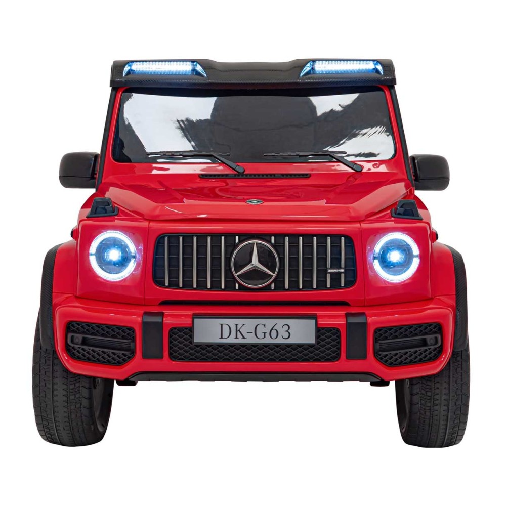 JOKO Veľké Elektrické Autíčko Mercedes Benz G63 AMG XXL STRONG 2x280W, 2x24V, Dvojmiestne kožené sedadlo, penové kolesá, červené