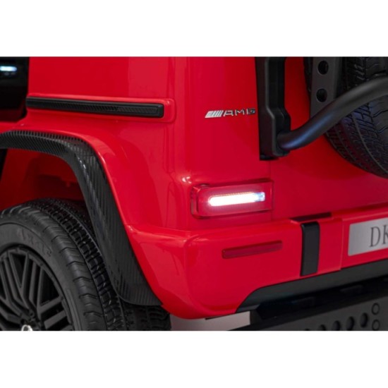 JOKO Veľké Elektrické Autíčko Mercedes Benz G63 AMG XXL STRONG 2x280W, 2x24V, Dvojmiestne kožené sedadlo, penové kolesá, červené