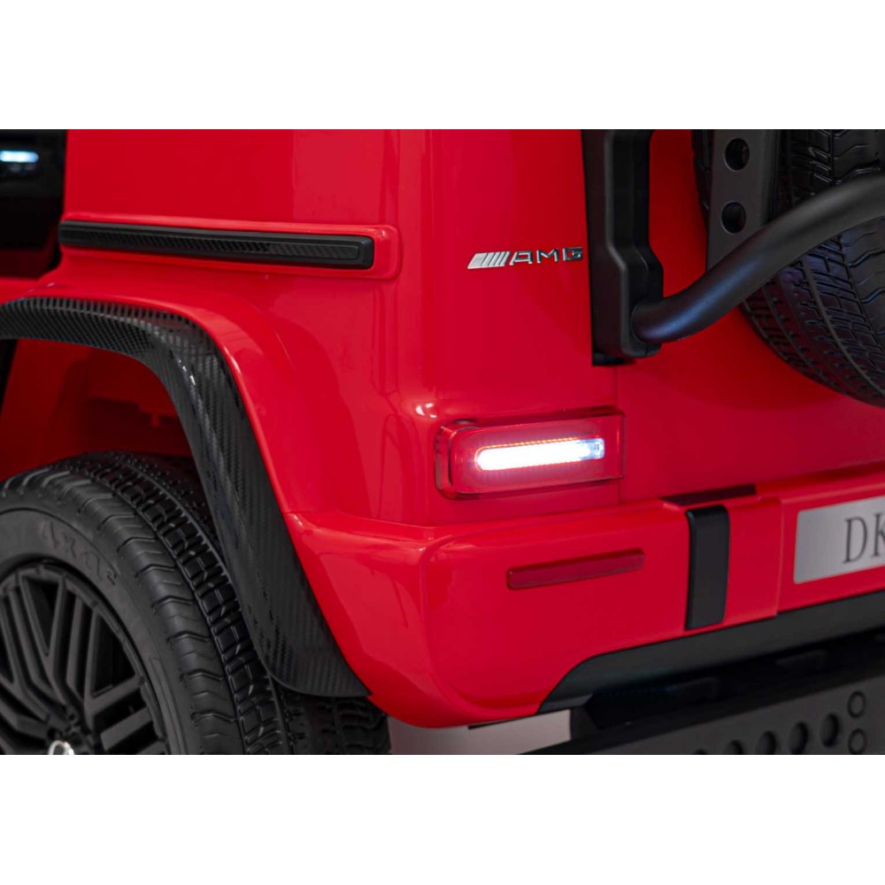 JOKO Veľké Elektrické Autíčko Mercedes Benz G63 AMG XXL STRONG 2x280W, 2x24V, Dvojmiestne kožené sedadlo, penové kolesá, červené