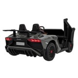 JOKO Veľké Elektrické Autíčko Lamborghini Aventador SV, kožené sedadlo, penové kolesá, nosnosť 100kg, 2x200W, 24V, sivé