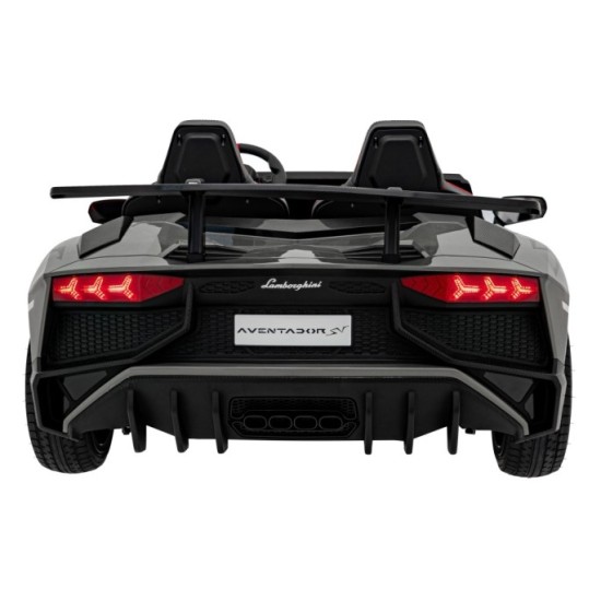 JOKO Veľké Elektrické Autíčko Lamborghini Aventador SV, kožené sedadlo, penové kolesá, nosnosť 100kg, 2x200W, 24V, sivé