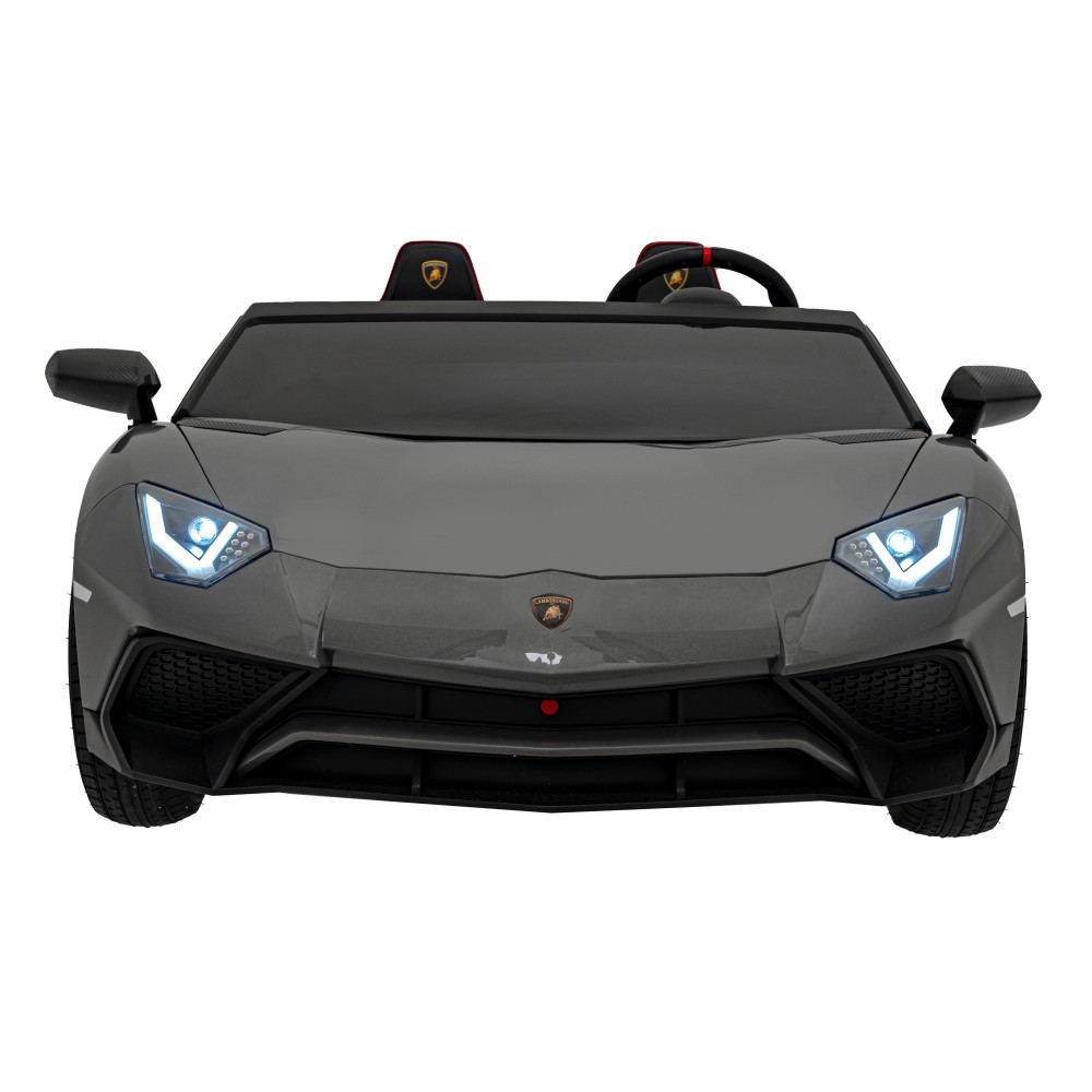 JOKO Veľké Elektrické Autíčko Lamborghini Aventador SV, kožené sedadlo, penové kolesá, nosnosť 100kg, 2x200W, 24V, sivé