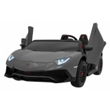 JOKO Veľké Elektrické Autíčko Lamborghini Aventador SV, kožené sedadlo, penové kolesá, nosnosť 100kg, 2x200W, 24V, sivé