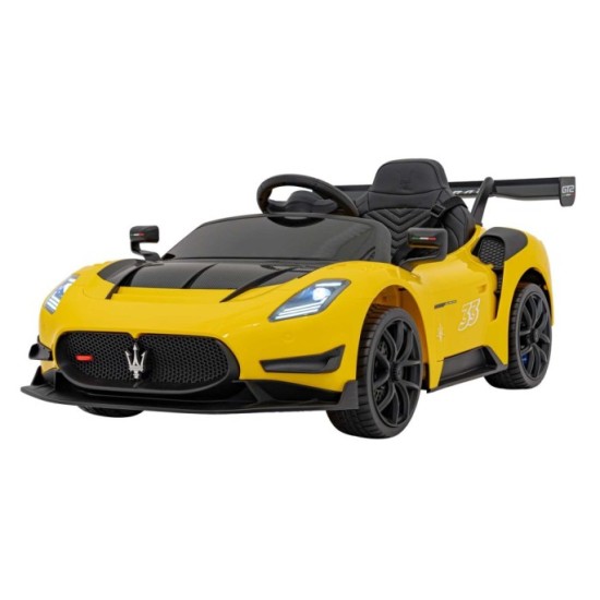 JOKO Elektrické Autíčko Maserati MC20 GT2 4x4, penové kolesá, kožené sedadlo, Rádio, žlté