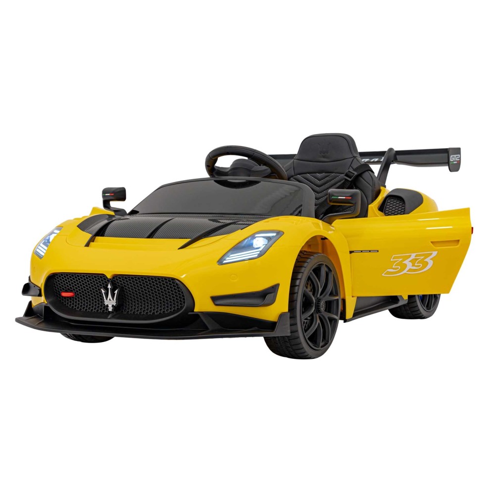 JOKO Elektrické Autíčko Maserati MC20 GT2 4x4, penové kolesá, kožené sedadlo, Rádio, žlté