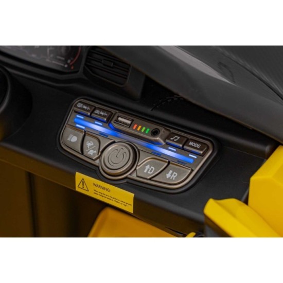 JOKO Elektrické Autíčko Maserati MC20 GT2 4x4, penové kolesá, kožené sedadlo, Rádio, žlté