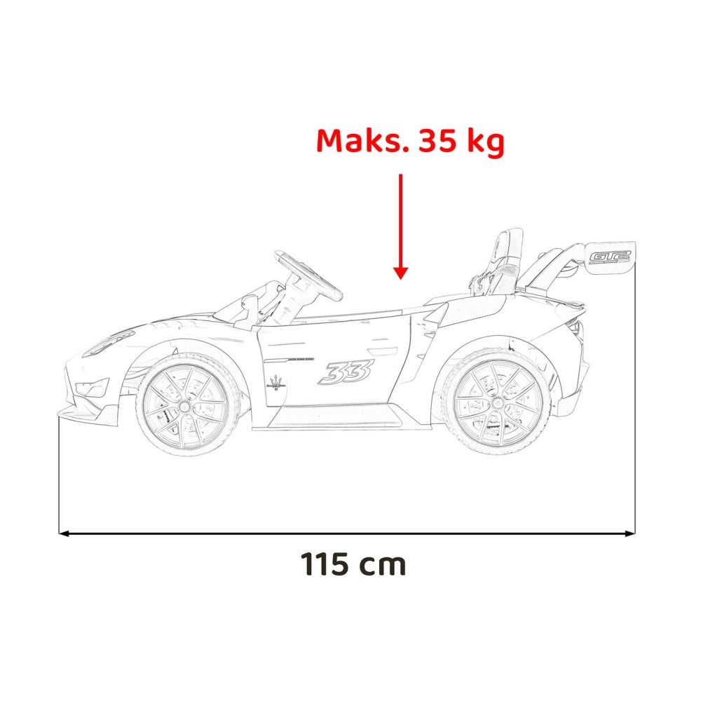 JOKO Elektrické Autíčko Maserati MC20 GT2 4x4, penové kolesá, kožené sedadlo, Rádio, biele