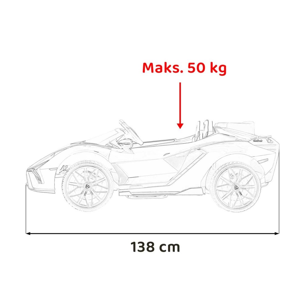 JOKO Elektrické Autíčko Lamborghini SIAN 4x4 400W 24V, Dvojmiestne Kožené sedadlo + Sedadlo pre RODIČA, penové kolesá, nosnosť 5
