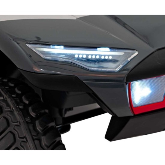 JOKO Elektrické autíčko Audi RSQ E-TRON, penové kolesá, kožené sedadlo, Rádio, čierne