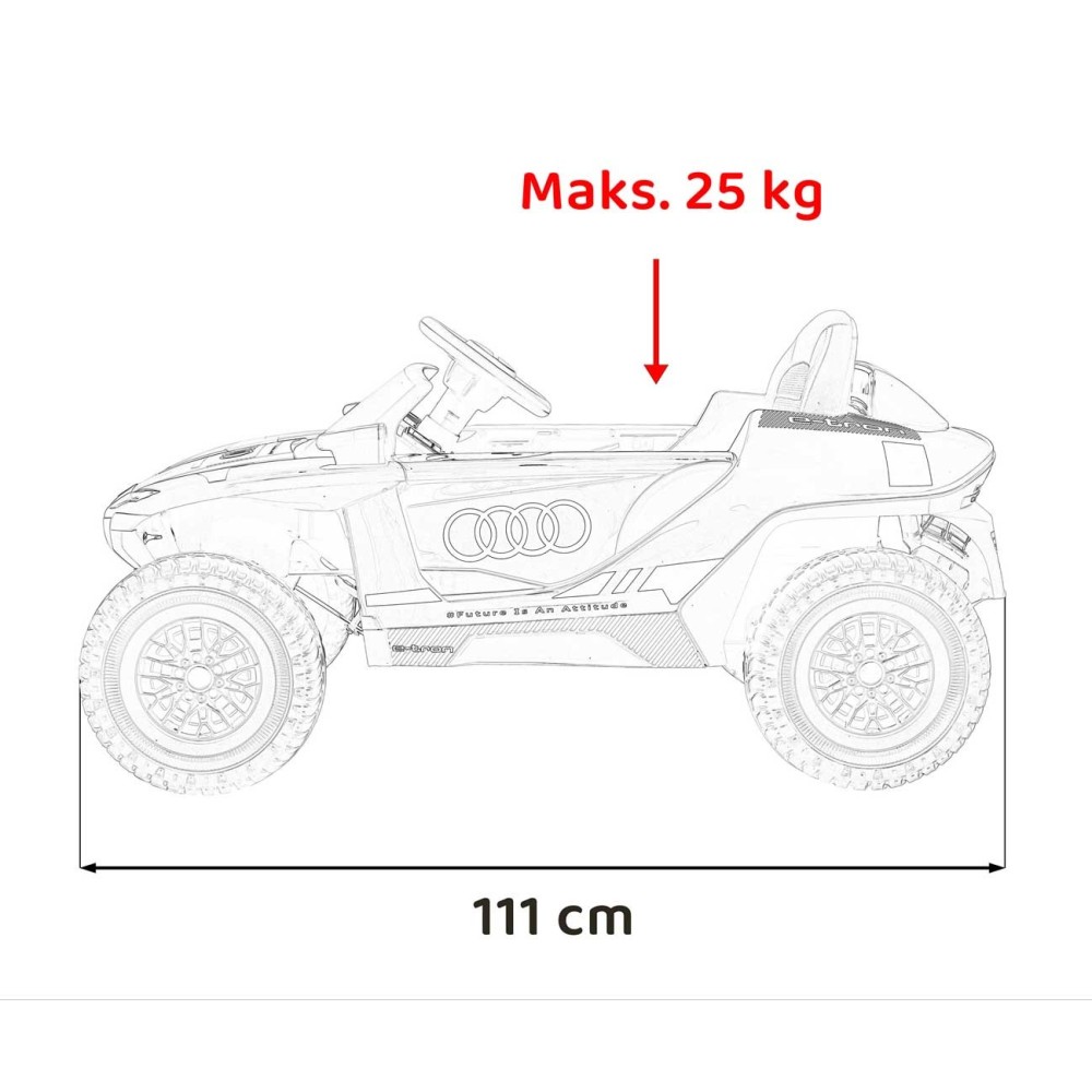 JOKO Elektrické autíčko Audi RSQ E-TRON, penové kolesá, kožené sedadlo, Rádio, čierne