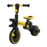 SporTrike Odrážadlo, bicykel Happy Bike 3v1 s Vodiacou tyčou, gumové kolesá, žlté