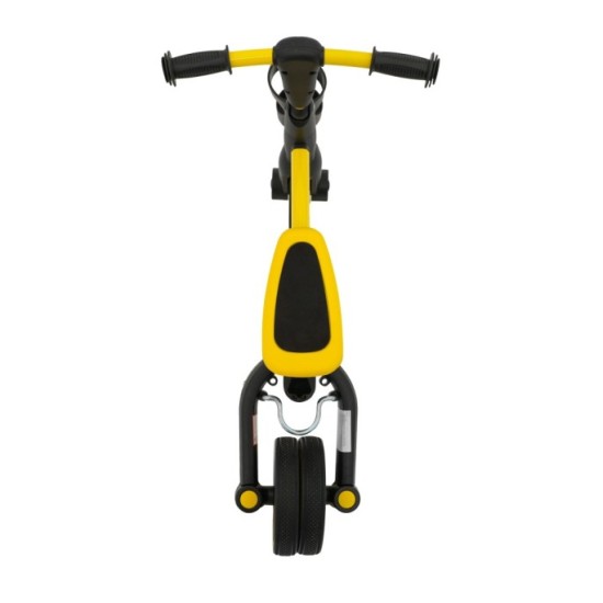 SporTrike Odrážadlo, bicykel Happy Bike 3v1 s Vodiacou tyčou, gumové kolesá, žlté
