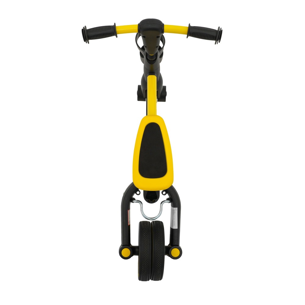 SporTrike Odrážadlo, bicykel Happy Bike 3v1 s Vodiacou tyčou, gumové kolesá, žlté