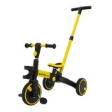 SporTrike Odrážadlo, bicykel Happy Bike 3v1 s Vodiacou tyčou, gumové kolesá, žlté
