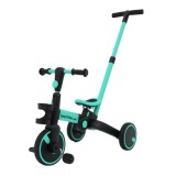 SporTrike Odrážadlo, bicykel Happy Bike 3v1 s Vodiacou tyčou, gumové kolesá, modré