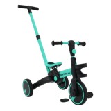 SporTrike Odrážadlo, bicykel Happy Bike 3v1 s Vodiacou tyčou, gumové kolesá, modré