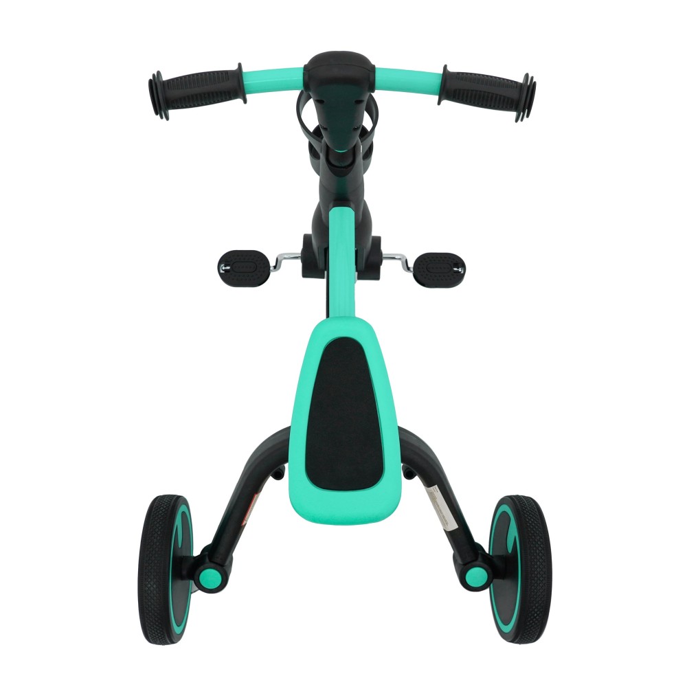SporTrike Odrážadlo, bicykel Happy Bike 3v1 s Vodiacou tyčou, gumové kolesá, modré
