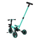 SporTrike Odrážadlo, bicykel Happy Bike 3v1 s Vodiacou tyčou, gumové kolesá, modré