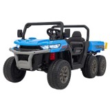 JOKO Elektrické autíčko s Elektricky vyklápacou vlečkou Pick-Up Speed 900, EFEKT Hojdania, kožené sedadlo, 6 kolies, penové kole