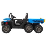 JOKO Elektrické autíčko s Elektricky vyklápacou vlečkou Pick-Up Speed 900, EFEKT Hojdania, kožené sedadlo, 6 kolies, penové kole