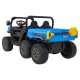 JOKO Elektrické autíčko s Elektricky vyklápacou vlečkou Pick-Up Speed 900, EFEKT Hojdania, kožené sedadlo, 6 kolies, penové kole