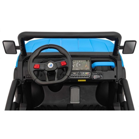 JOKO Elektrické autíčko s Elektricky vyklápacou vlečkou Pick-Up Speed 900, EFEKT Hojdania, kožené sedadlo, 6 kolies, penové kole