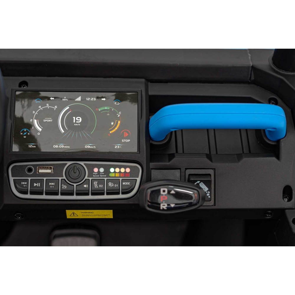 JOKO Elektrické autíčko s Elektricky vyklápacou vlečkou Pick-Up Speed 900, EFEKT Hojdania, kožené sedadlo, 6 kolies, penové kole